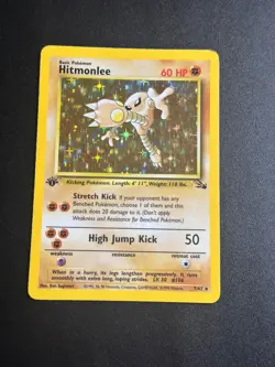 Pokemon 1999 TCG -MP/HP- Hitmonlee 7/62 - Holo Rare -1st Edition- Fossil - Image 1