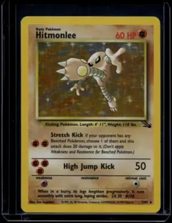Pokemon TCG Hitmonlee 7/62 Fossil Holo Rare MP/HP - Image 1
