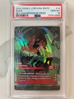 Disney Lorcana Scar Set Championship 2024 Promo Enchanted PSA 10 - Image 1