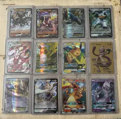 Pokemon Card Lot 12 Official TCG Cards EX GX VMAX + HOLOS - Image 1
