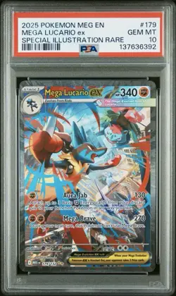 Pokemon 2025 Mega Lucario ex 179/132 SIR Mega Evolution Gem Mint PSA 10 🔥 - Image 1