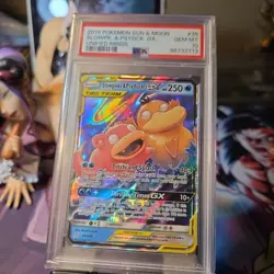 Pokemon PSA GEM 10 Slowpoke & Psyduck GX 35/236 Sm-Unified Minds Holo - Image 1
