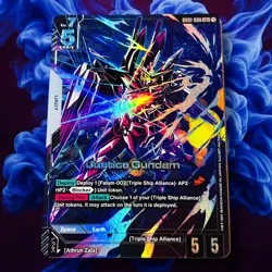 Justice Gundam GD01-066 LR+ Alt Art GUNDAM NEWTYPE RISING TCG CARD NM ENGLISH - Image 1