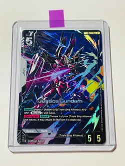 Justice Gundam GD01-066 LR+ Alt Art GUNDAM NEWTYPE RISING TCG CARD NM ENGLISH - Image 2