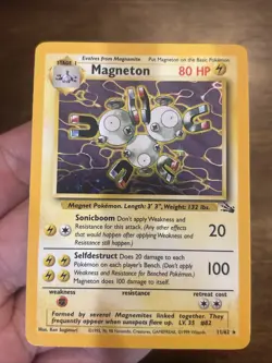 Magneton 11/62 HOLO Rare Fossil Set WOTC Vintage 1999 Pokemon Card Near Mint - Image 1