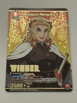 Demon Slayer Rengoku Union Arena Kyojuro Rengoku Winner Promo Card - Image 2