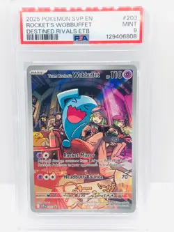 PSA 9 Team Rocket's Wobbuffet 203 Sv: Scarlet & Violet Promo Cards Holo - Image 1