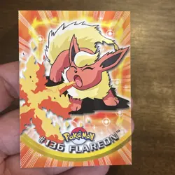 FLAREON Series 3 TV Animation Ed. POKEMON Non-Holo TOPPS 2000 Trading Card #136 - Image 1