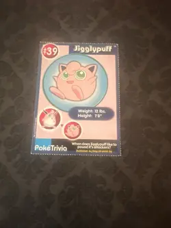 Jigglypuff Burger King Poke Trivia Pokemon Card D1 - Image 1