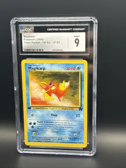 CGC 9 Magikarp Pokemon Card 1st Edition 47/82 Team Rocket Set Vintage 2000 MINT - Image 1