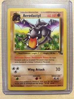 Pokemon TCG Aerodactyl Fossil Card 16/62 Unlimited Rare, LP - Image 1