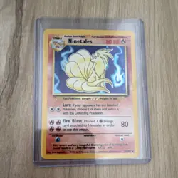 Pokemon TCG Ninetales Base Set Holo Rare 012/102 English 80HP 1999 Card - Image 1