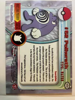 Poliwrath Pokemon TCG #62 Topps Chrome Card Series 1 - Image 2