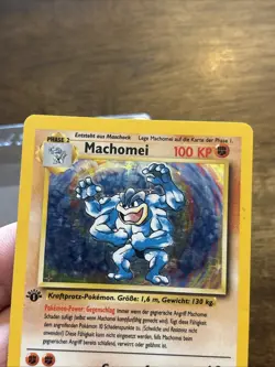 Machomei 1st ED Pokemon German Base Set 8/102 Machamp Holo Vintage Card TCG - Image 2