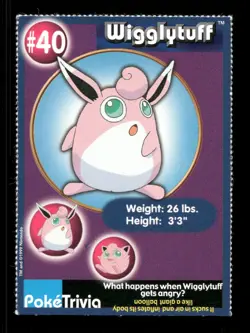 Pokemon 1999 Burger King Promo #40 Wigglytuff - Image 1