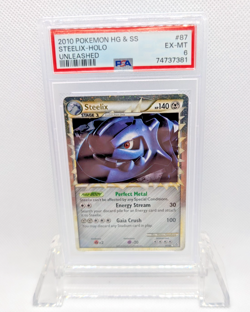 PSA 6- EX-MT- 2010 POKEMON HEARTGOLD & SOULSILVER UNLEASHED #87 STEELIX-HOLO - Image 1