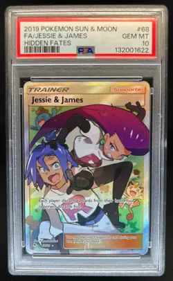 2019 Pokemon SM Hidden Fates Jessie & James #68/68 PSA 10 - Image 1