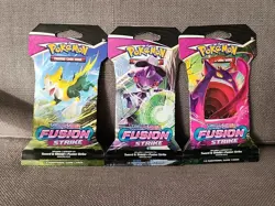 3x 2021 | Pokemon | Fusion Strike Sleeved Booster Packs | NEW FACTORY SEALED LOT - Image 1