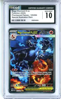 CGC GEM MINT 10 Pokemon Mega Charizard X ex 125/094 Me02: Phantasmal Flames Holo - Image 1