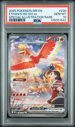 2025 POKEMON DRI EN-DESTINED RIVALS #230 ETHAN'S HO-OH EX PSA 10 - Image 1