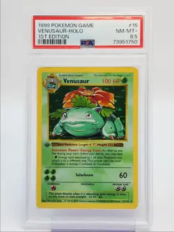 VENUSAUR 1999 POKEMON 1ST EDITION SHADOWLESS HOLO 15/102 PSA 8.5 Q0907 - Image 1