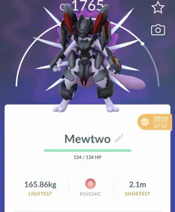 Pokemon Go PTC Acc, Guaranteed Lucky Armor Mewtwo - Image 1
