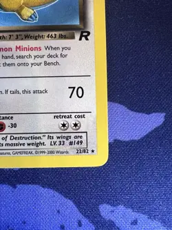 2000 Pokemon Team Rocket Dark Dragonite 22/82 Rare WOTC Wizards NM VLP #22 - Image 4