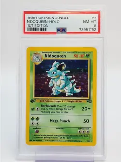 NIDOQUEEN 1999 POKEMON JUNGLE 1ST EDITION HOLO 7/74 PSA 8 Q0907 - Image 1