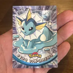 2000 Topps Pokemon TV Animation Edition Series 3 Non Holo #134 Vaporeon - Image 4