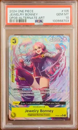 2024 ONE PIECE OP08-TWO LEGENDS ALTERNATE ART #105 JEWELRY BONNEY PSA 10 - Image 1