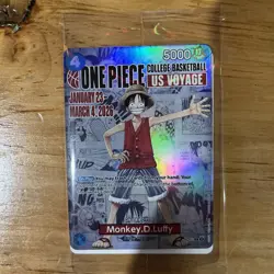 One Piece Monkey D. Luffy US Voyage College Basketball Promo Card SEALED - Image 1