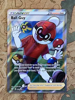 Pokemon Card TCG - Ball Guy 065/072 Full Art Ultra Rare Shining Fates Near Mint - Image 1