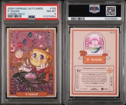 2025 Tomodachi press CUPHEAD: Out Of The Cards, P. Sugar /10 Cosmo Holo PSA 8 - Image 3