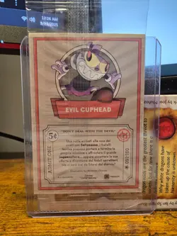 Cuphead Out of the Cards- Official Trading Card Promo- Evil Cuphead 001/160 - Image 2