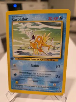 Pokemon Magikarp Karpador German 1st Edition Base Set Uncommon Card 35/102 - Image 1