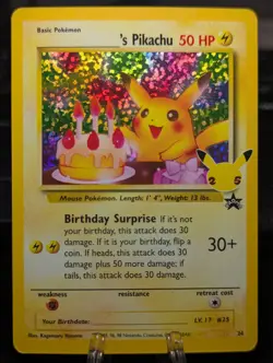 Pokemon TCG Birthday Pikachu Trading Card #24 Celebrations Classic Collection - Image 1