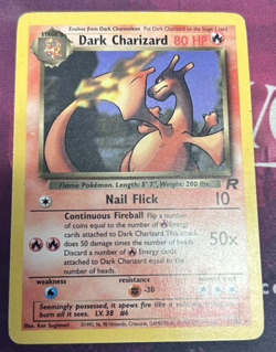 Pokemon TCG Dark Charizard Non-Holo Card 21/82 Team Rocket 2000 Vintage MP-HP - Image 1
