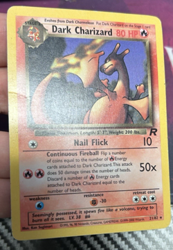 Pokemon TCG Dark Charizard Non-Holo Card 21/82 Team Rocket 2000 Vintage MP-HP - Image 5