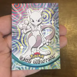Topps Pokemon MEWTWO #150 Blue Logo Non Holo TV Animation Edition Vintage Card - Image 1