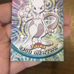 Topps Pokemon MEWTWO #150 Blue Logo Non Holo TV Animation Edition Vintage Card - Image 3