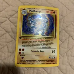 Machamp 1st Edition 8/102 Holo Rare Pokemon 1999 TCG card - Image 1