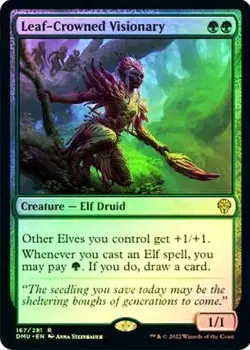X 1 Leaf-Crowned Visionary FOIL Dominaria United DMU 167 MTG Magic The Gathering - Image 1
