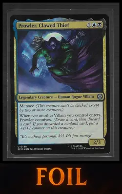 MTG Marvel's Spider-Man #138 Prowler, Clawed Thief Foil - Image 1