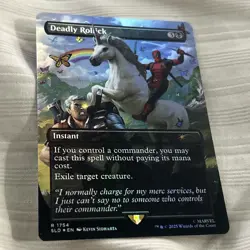 FOIL Deadly Rolick 1754 Rainbow Magic The Gathering Secret Lair Deadpool Rare LP - Image 1