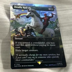 FOIL Deadly Rolick 1754 Rainbow Magic The Gathering Secret Lair Deadpool Rare LP - Image 2