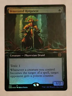 MTG Venerated Rotpriest (Extended Art FOIL) Phyrexia: All Will Be One Foil NM/M - Image 1