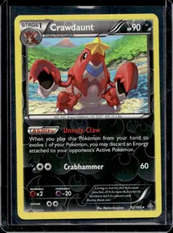 2015 Pokemon XY Primal Clash Crawdaunt Reverse Holo #92/160 - Image 1