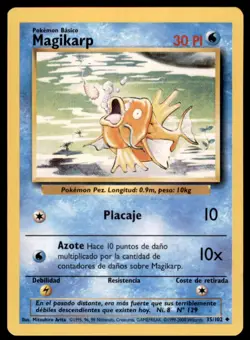 2000 Pokemon Base Unlimited Magikarp Spanish #35 Vintage - Image 1