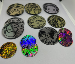 Pokemon TCG lot of 16 Official Coins Jumbo and Standard Duplicates - Image 2