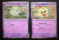 Cottonee MEP 018 Whimicott MEP 019 Cosmo Promo set Phantasmal Flames Pokemon NM - Image 1